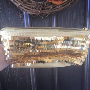 Stila Gold Sequin Makeup Bag NWOT 💙